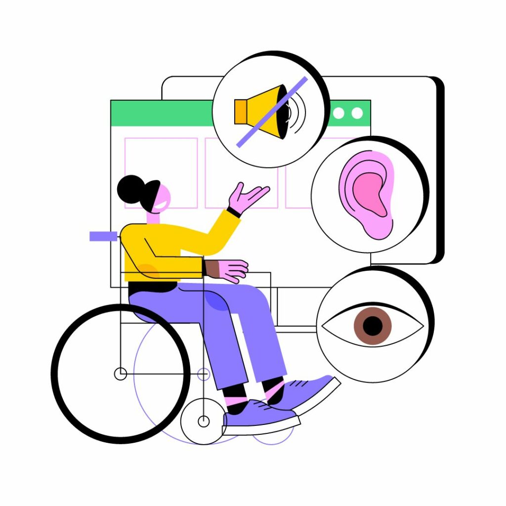 Graphic of lady in a wheelchair