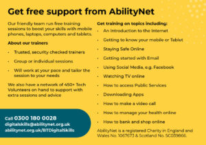 Abilitynet Digital Inclusion Free Support